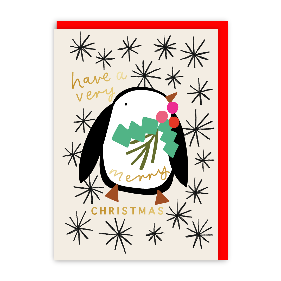 Merry Christmas Penguin Card-1