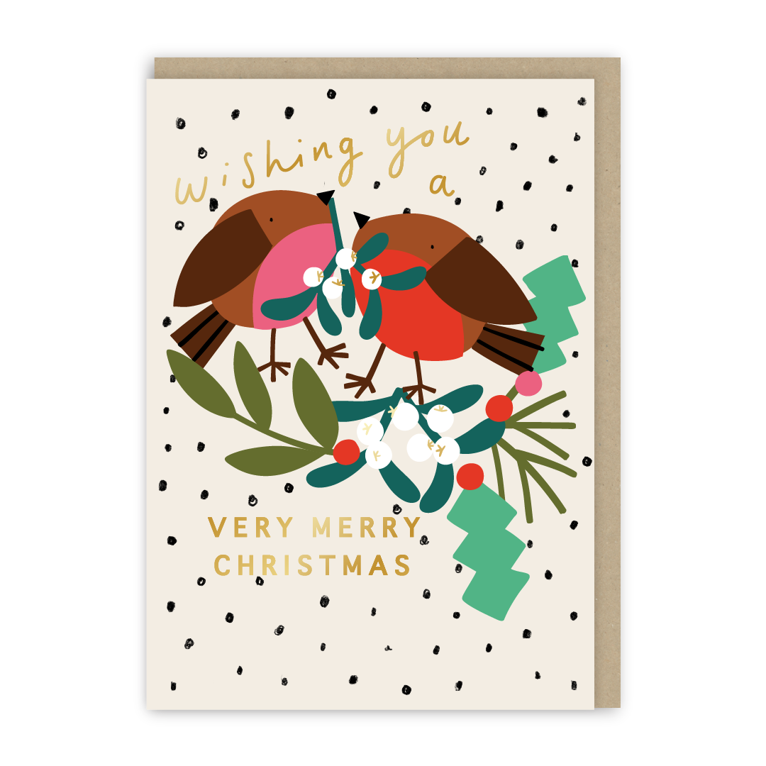 Very Merry Christmas Robins Card