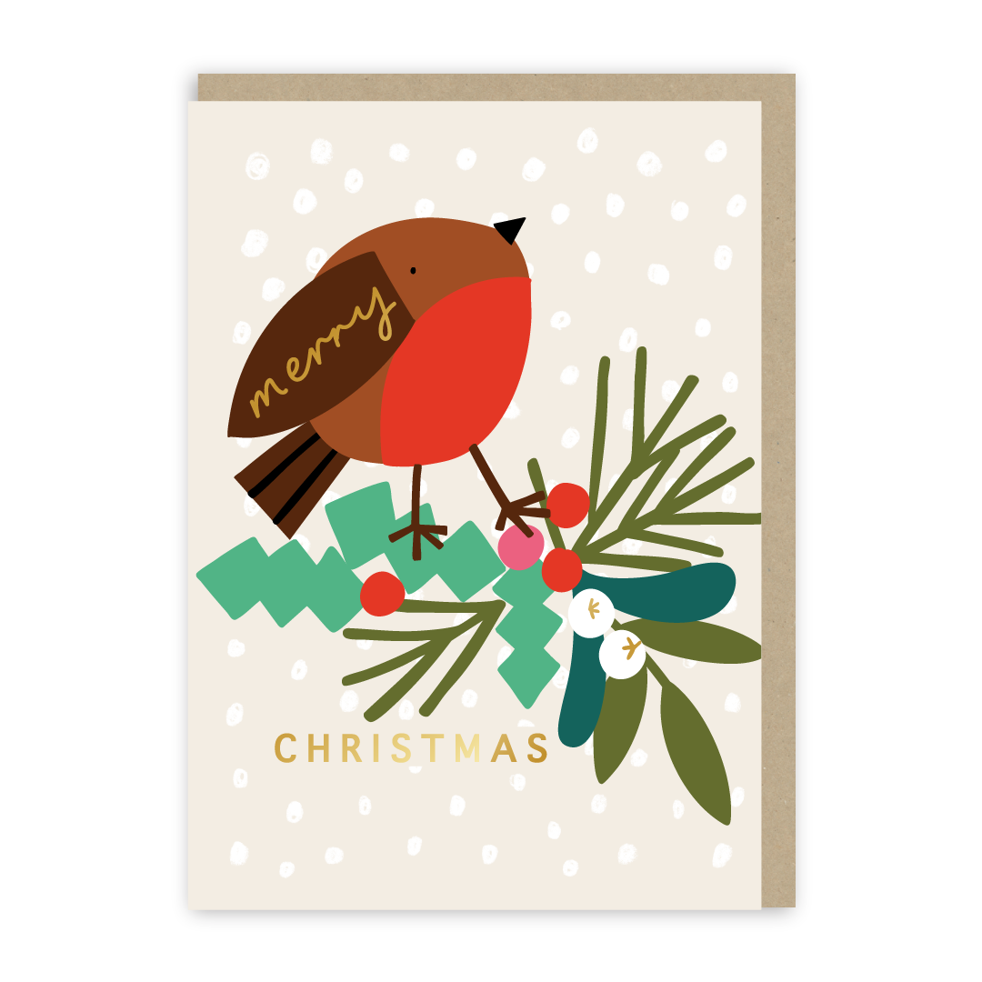 Merry Christmas Robin Card-1