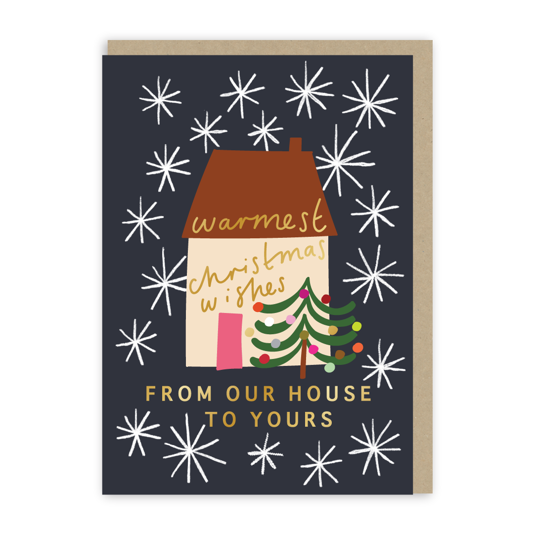 Warm Wishes House Christmas Card-zoom-1
