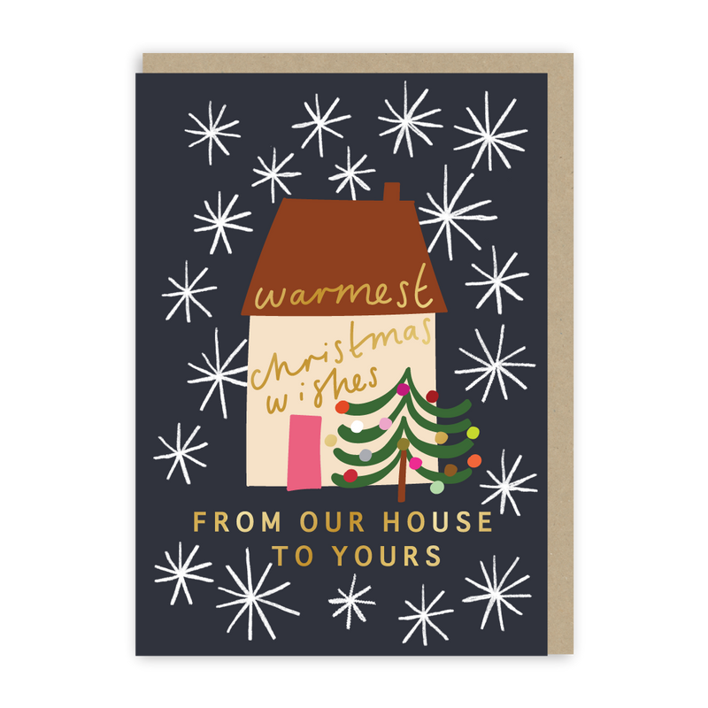 Warm Wishes House Christmas Card-zoom-