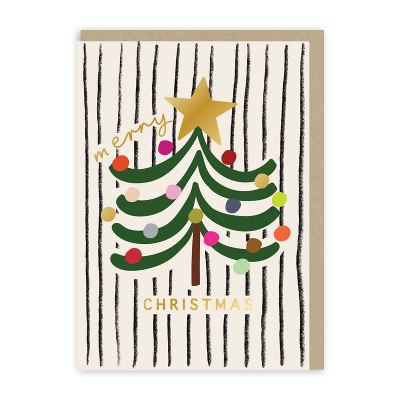 Christmas Tree Bauble Christmas Card-zoom-