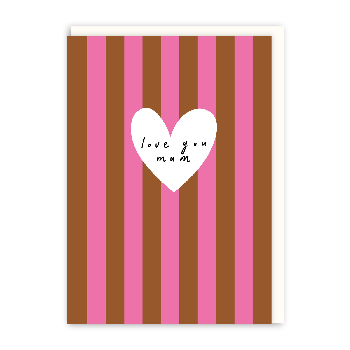 Love You Mum Pink Stripe Card-1