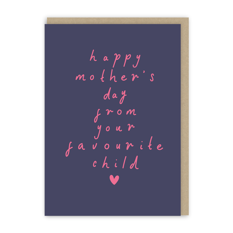 Favourite Child Navy Mother's Day Card-zoom-