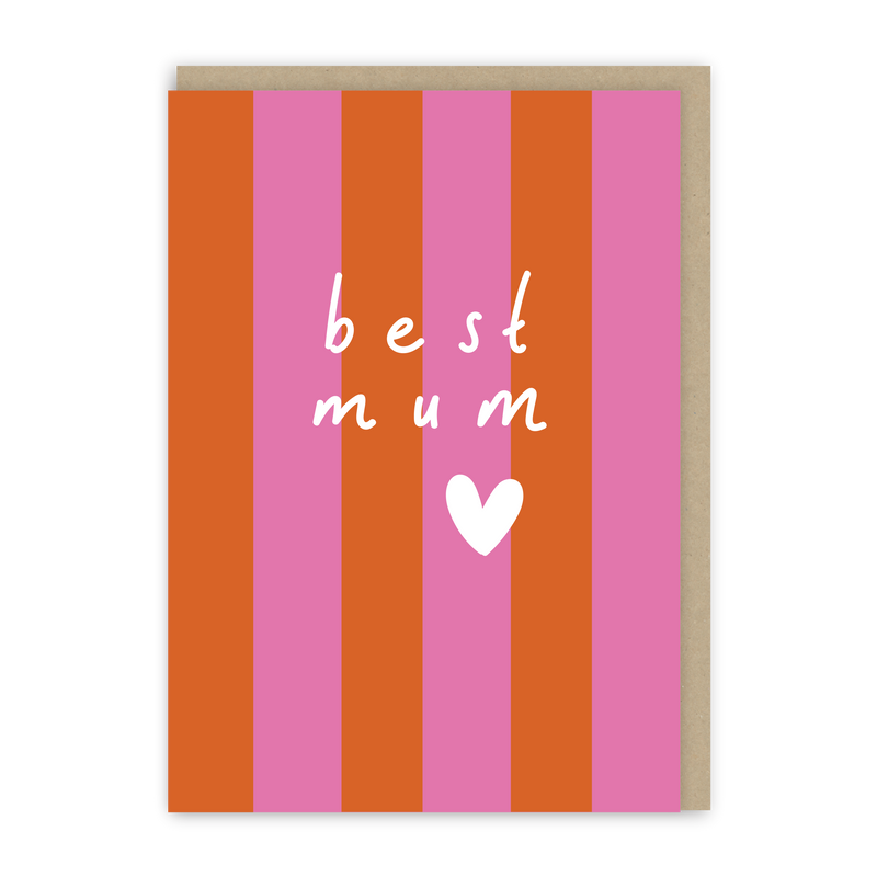 Best Mum Card Pink Stripe Card-zoom-