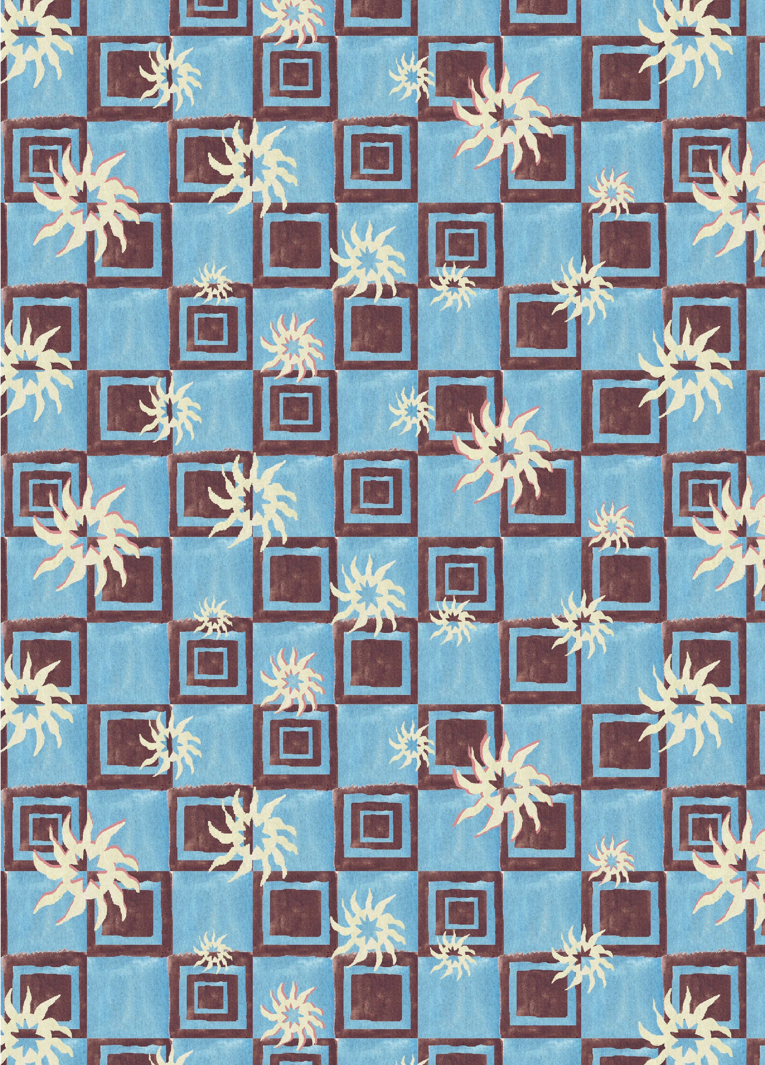 Checkerboard Suns Blue