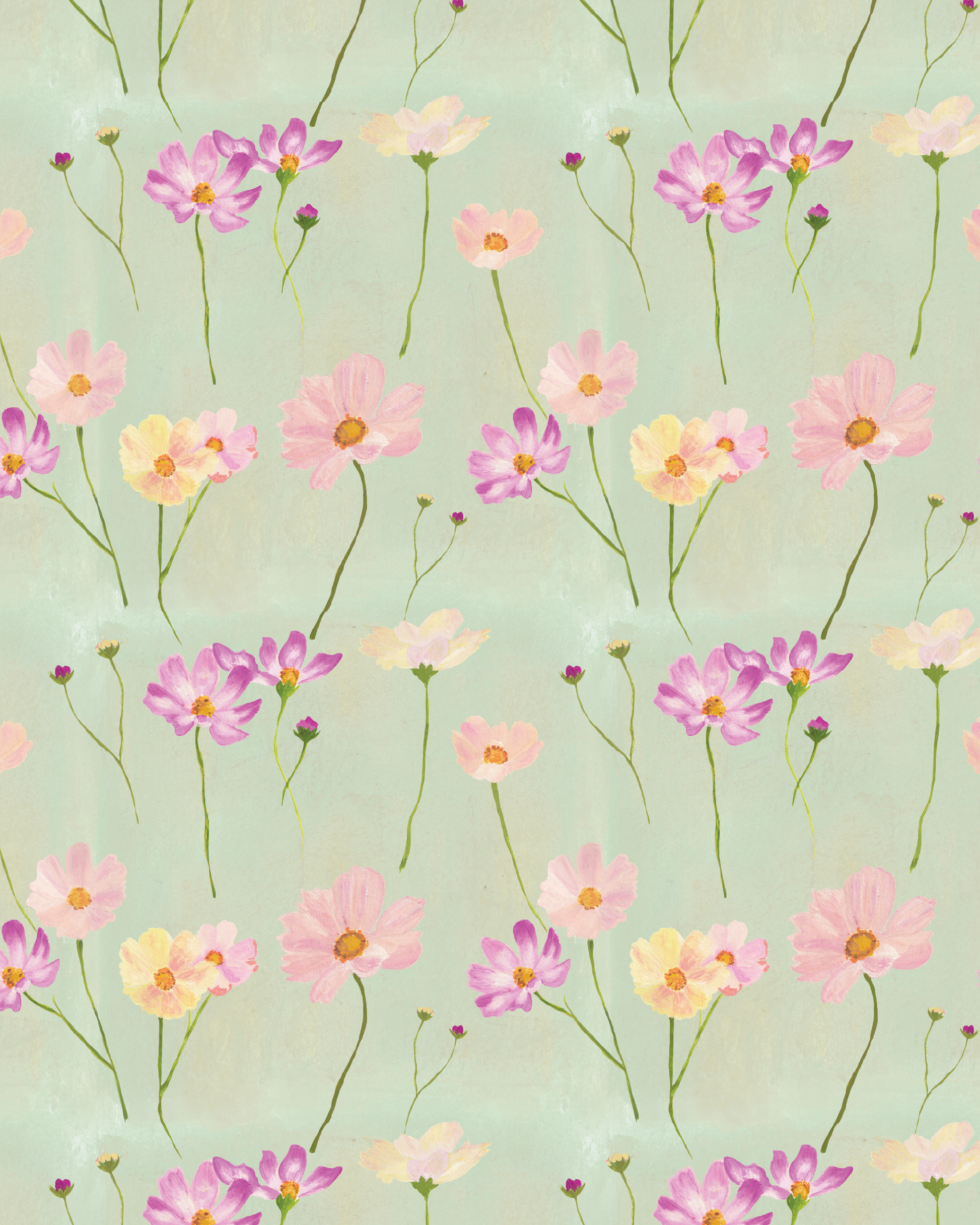 Cosmos Flower- Mint-1