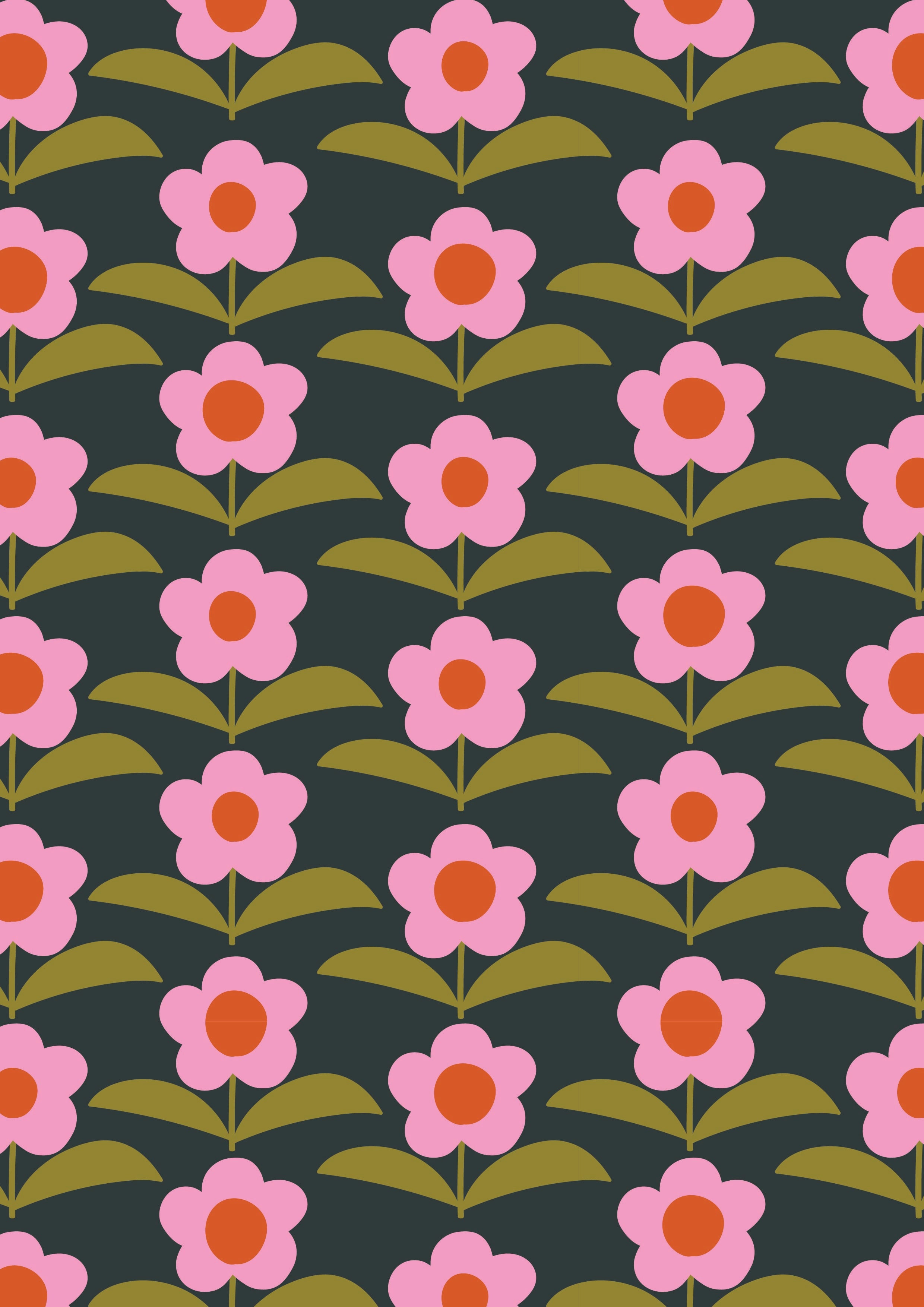 Wallpaper Floral On Dark
