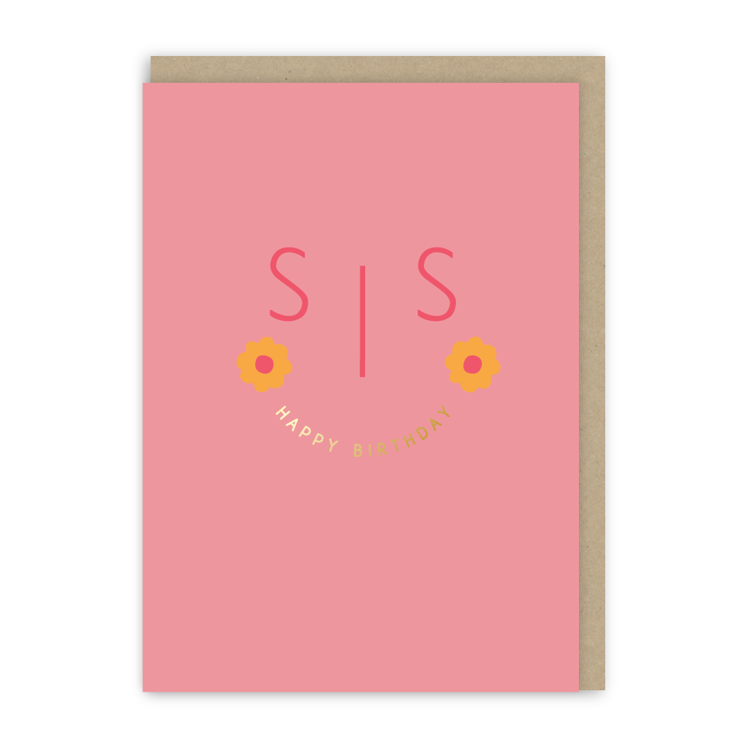 Smiley Pop Sister Birthday Card