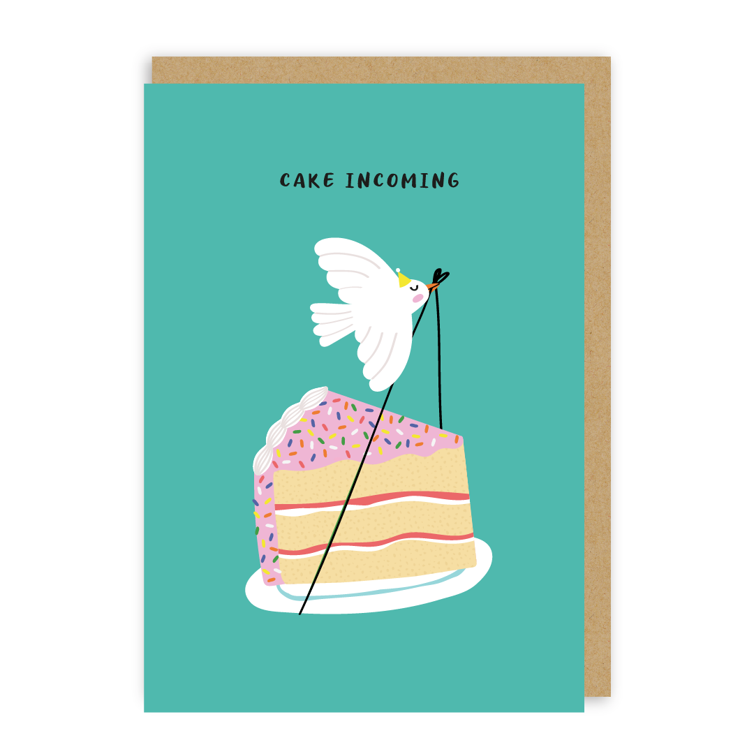Cake Incoming Birthday Card-zoom-1