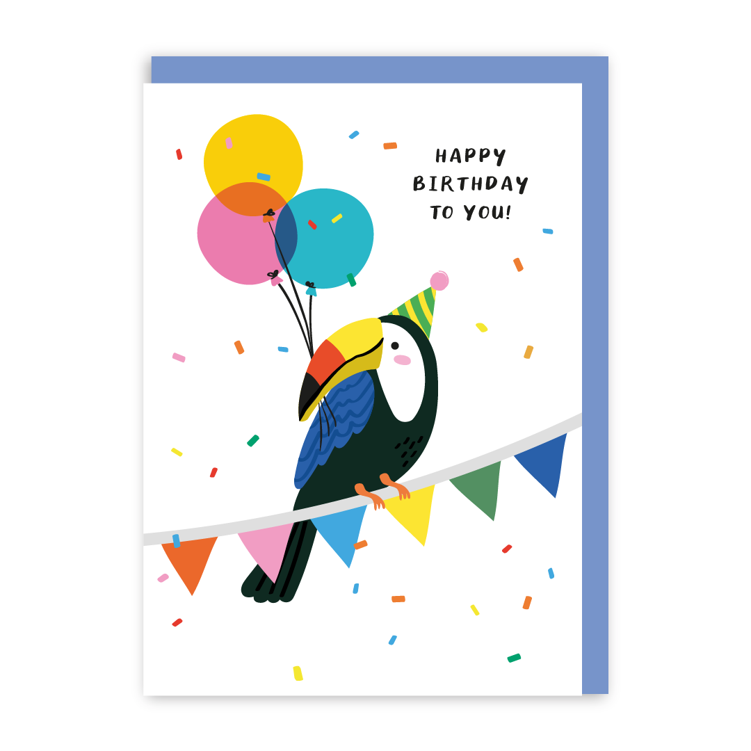 Toucan Balloons Birthday Card-zoom-1