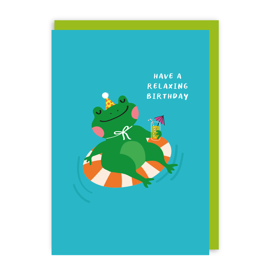 Relaxing Frog Birthday Card-1