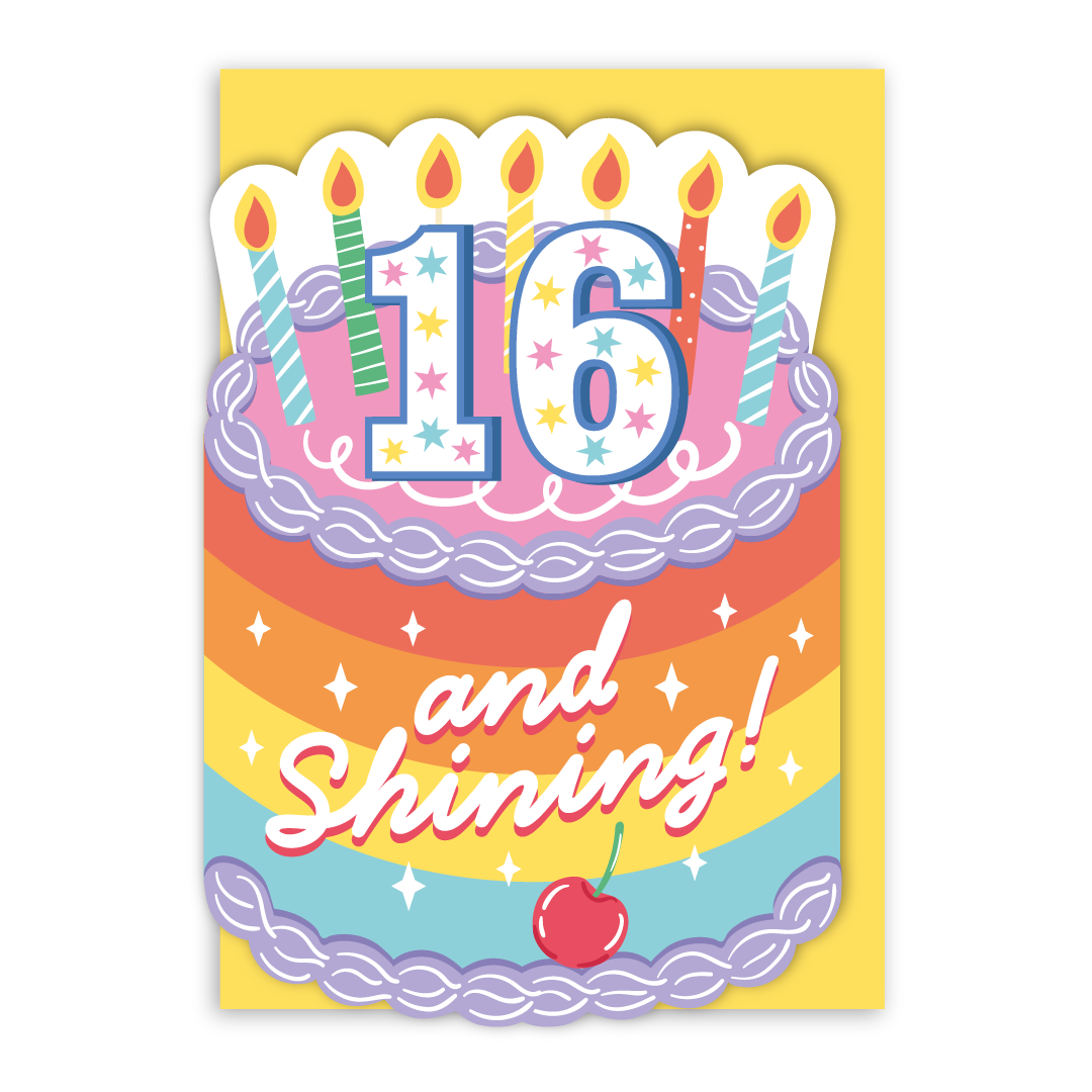 16 And Shining Birthday Card