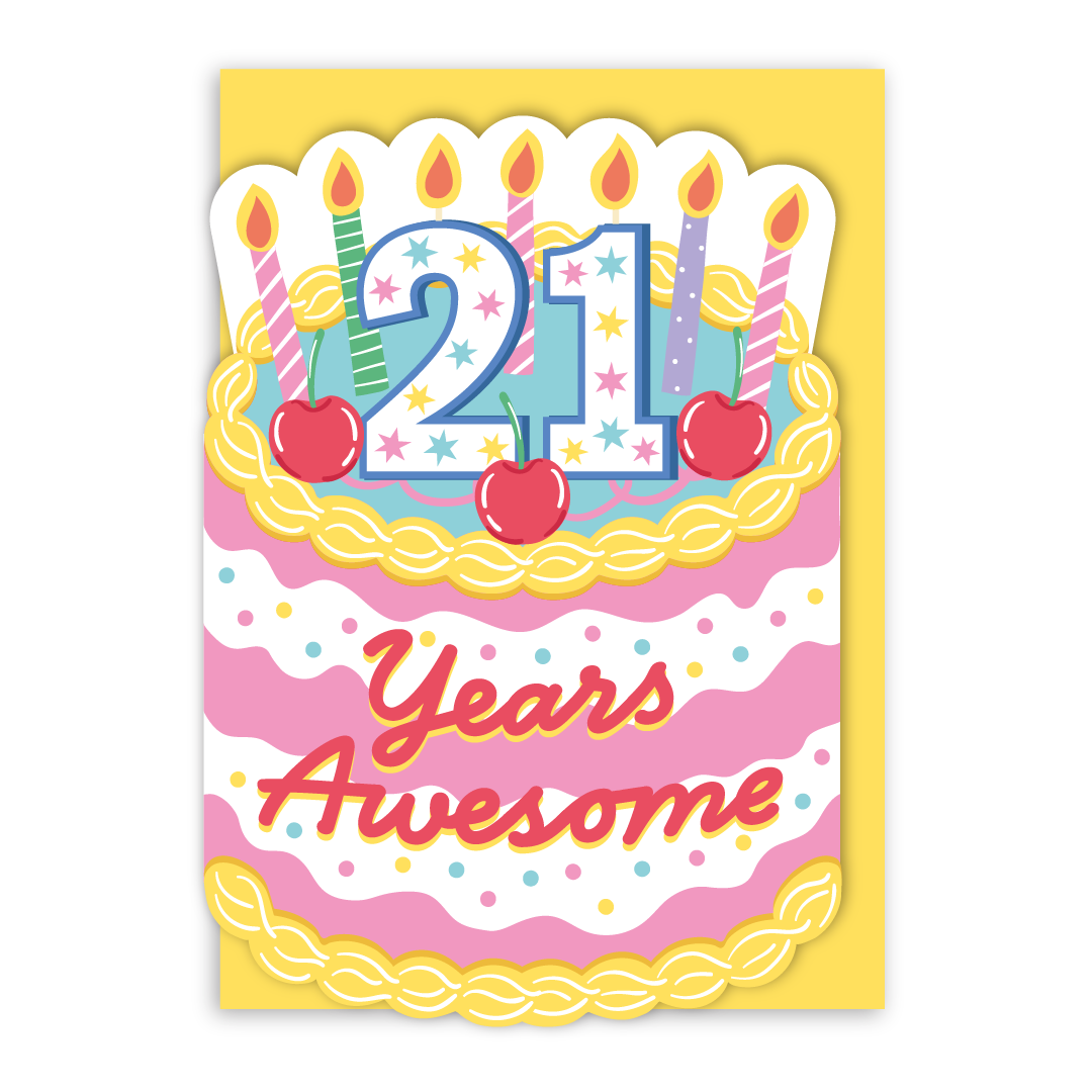 21 Years Awesome Birthday Card-zoom-1