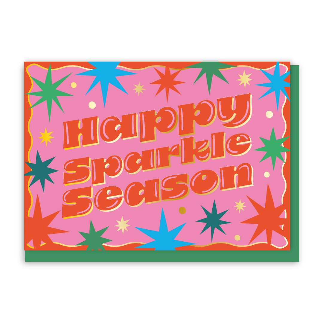 Happy Sparkle Season Disco Christmas Card-zoom-1