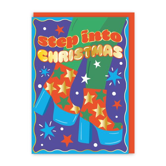 Step Into Christmas Disco Christmas Card