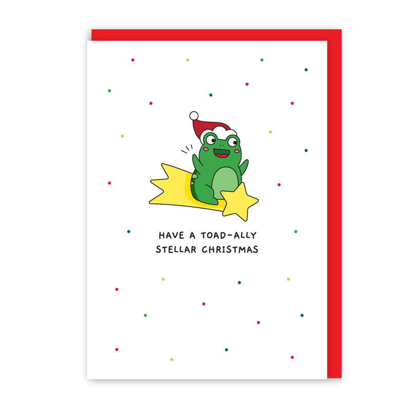 Have a Stellar Christmas Tod the Frog Christmas Card-zoom-