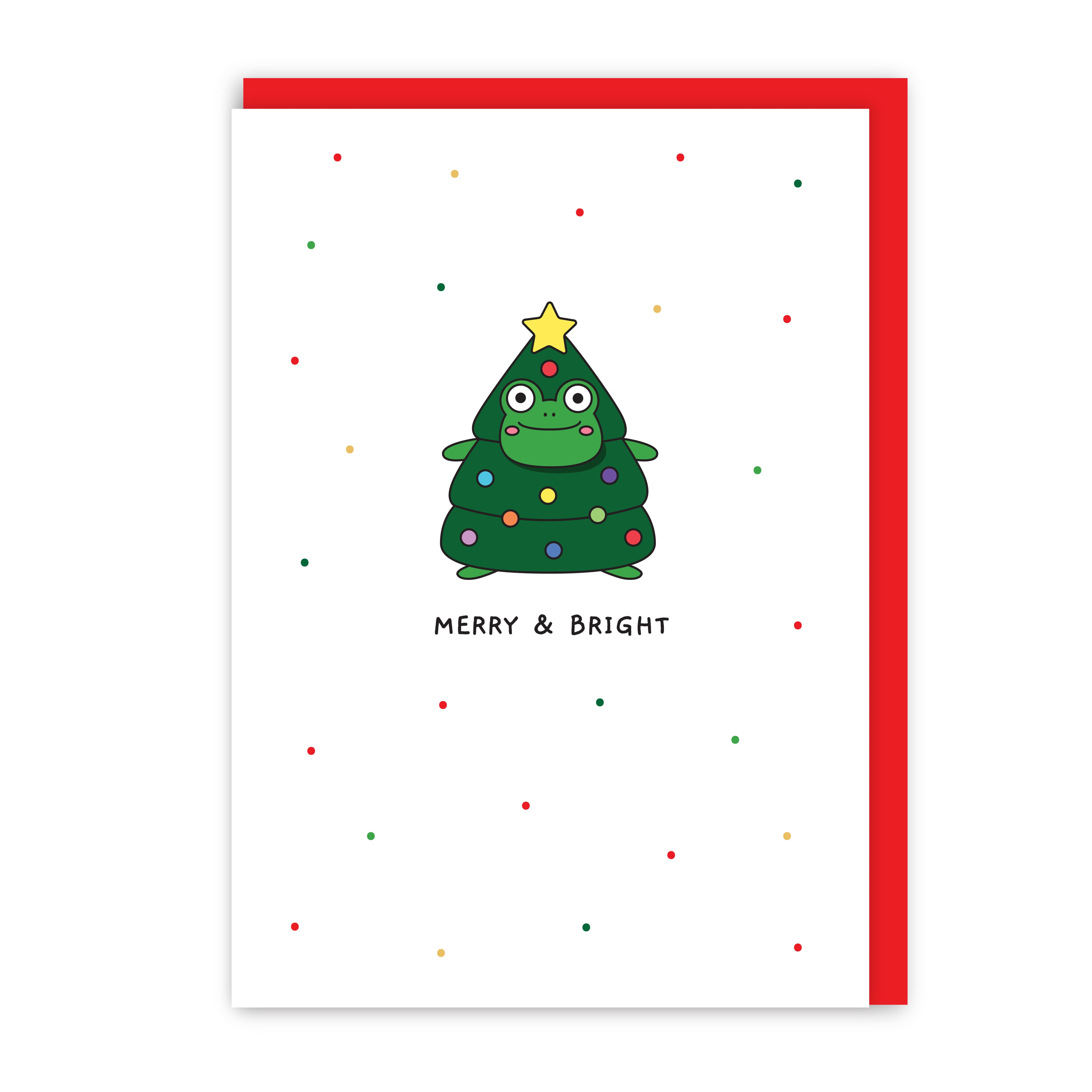 Merry & Bright Tod the Frog Christmas Card-zoom-1