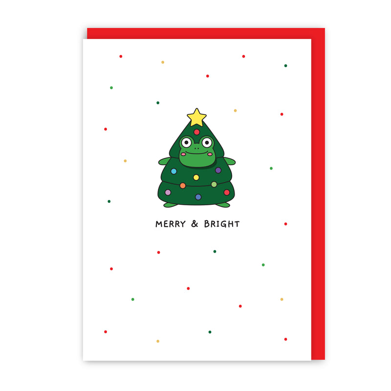 Merry & Bright Tod the Frog Christmas Card-zoom-