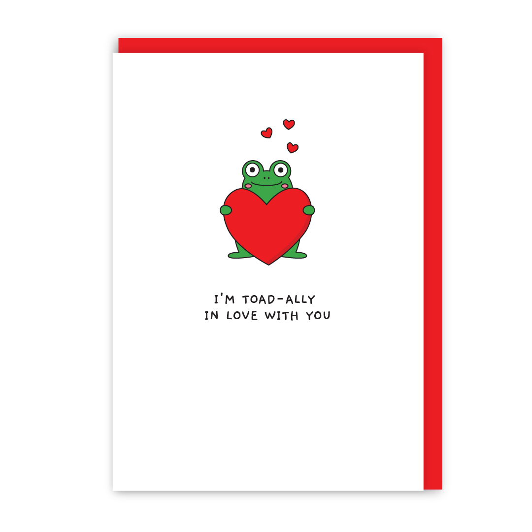 Toadally In Love Tod the Frog Valentines Card