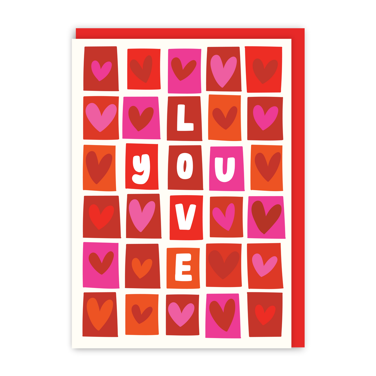 Grid Heart Valentine's Card-zoom-1