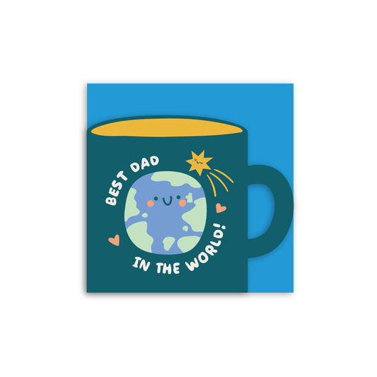 World's Best Dad Cup Shaped Card