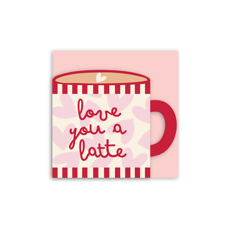 Love you a Latte Cup Shaped Card-zoom-