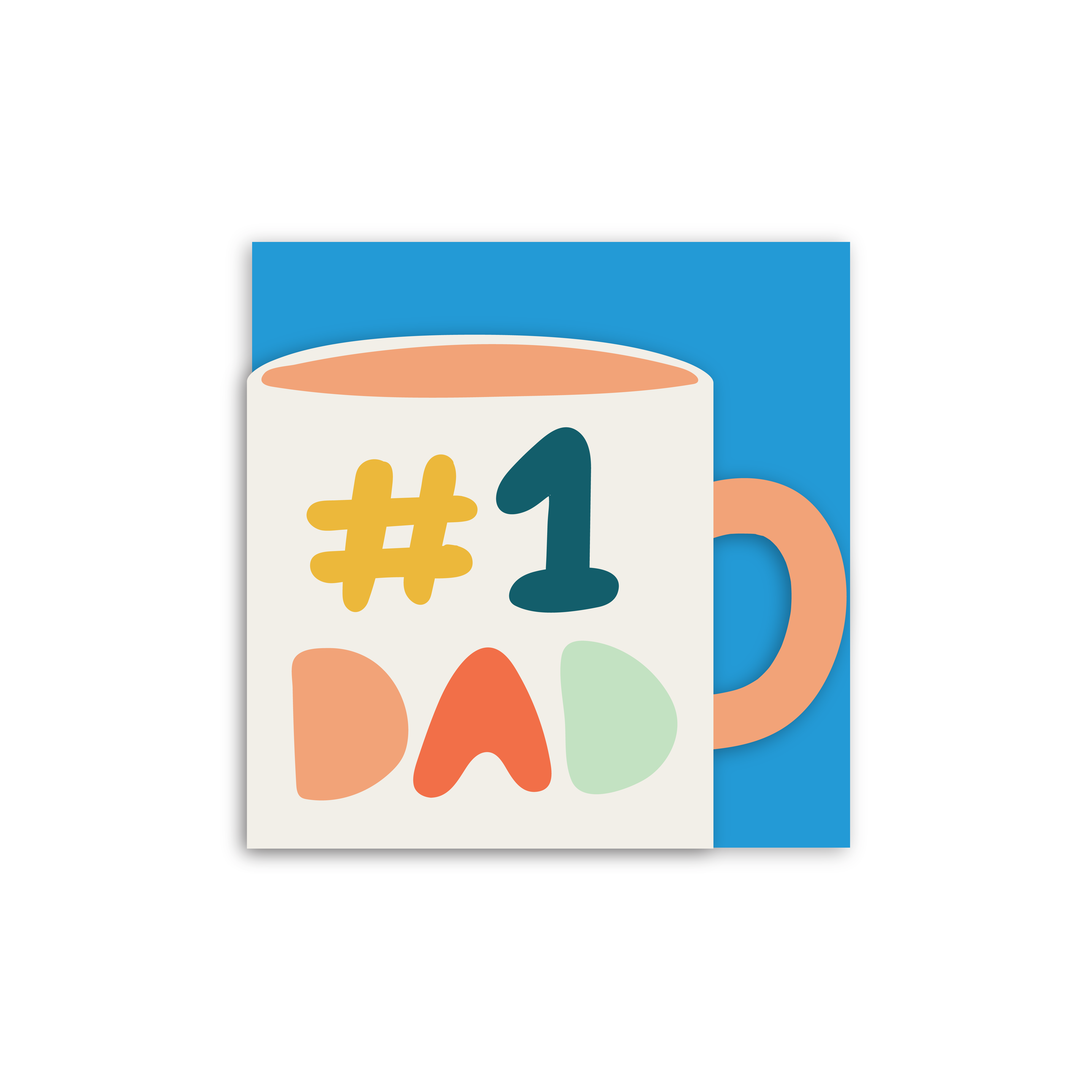 Number 1 Dad Cup Shaped Card-zoom-1