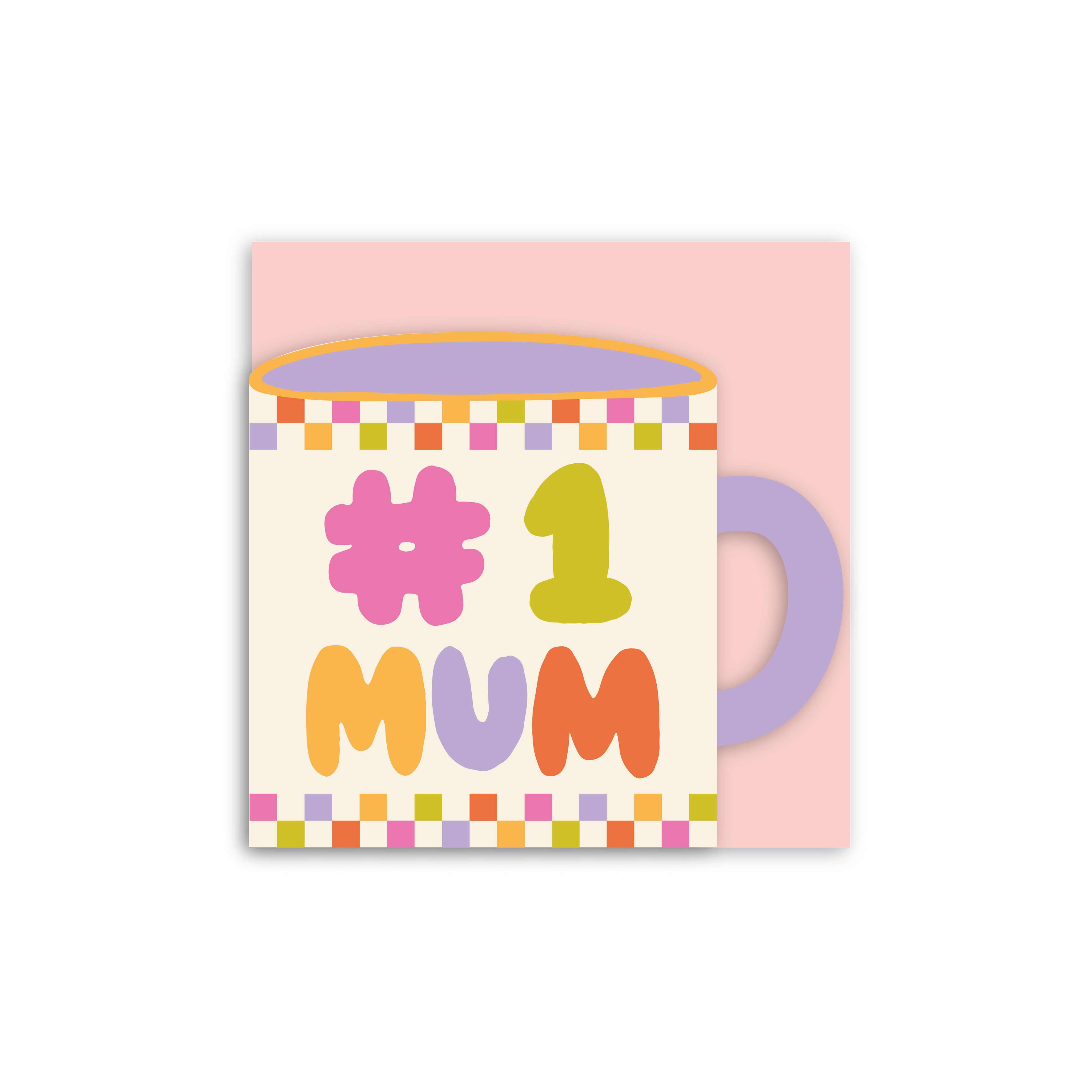 Number 1 Mum Cup Shaped Card-zoom-1