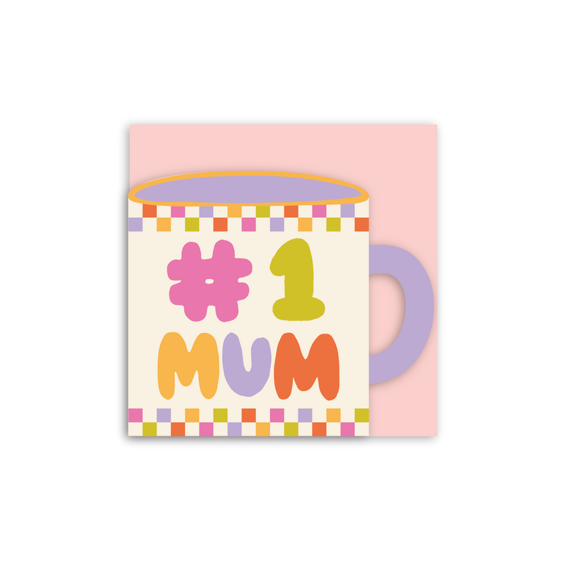 Number 1 Mum Cup Shaped Card-zoom-