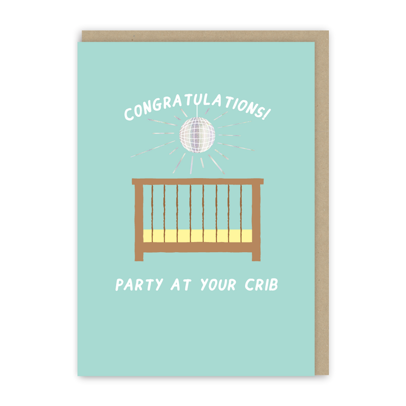 Party At My Crib New Baby Card-zoom-