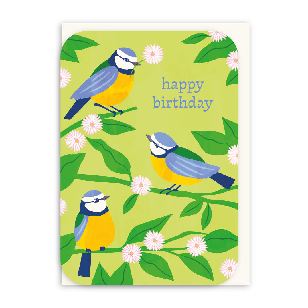 Birthday Blue Tits Card