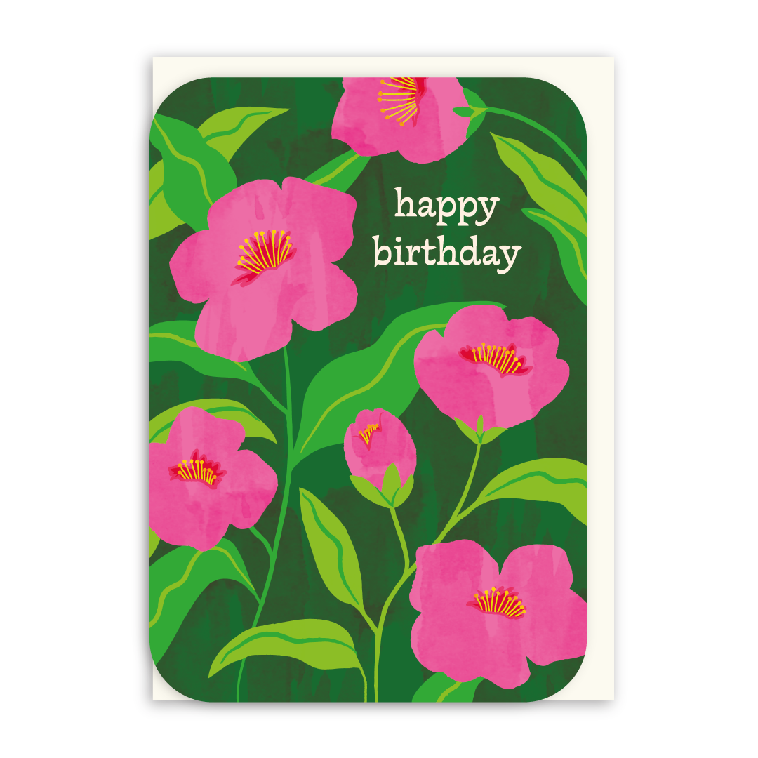 Birthday Pink Flora Card
