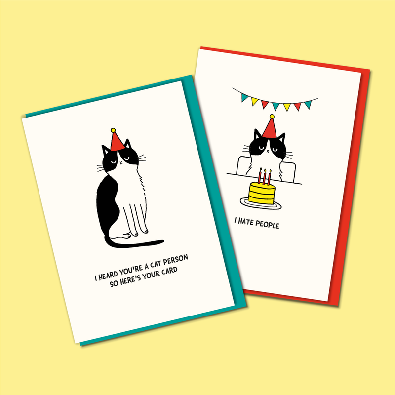 Cat Person Birthday Card-zoom-
