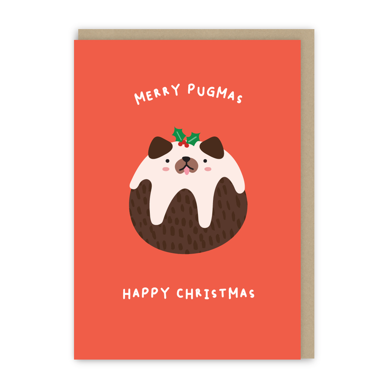 Merry Pugmas Mini Christmas Card-zoom-