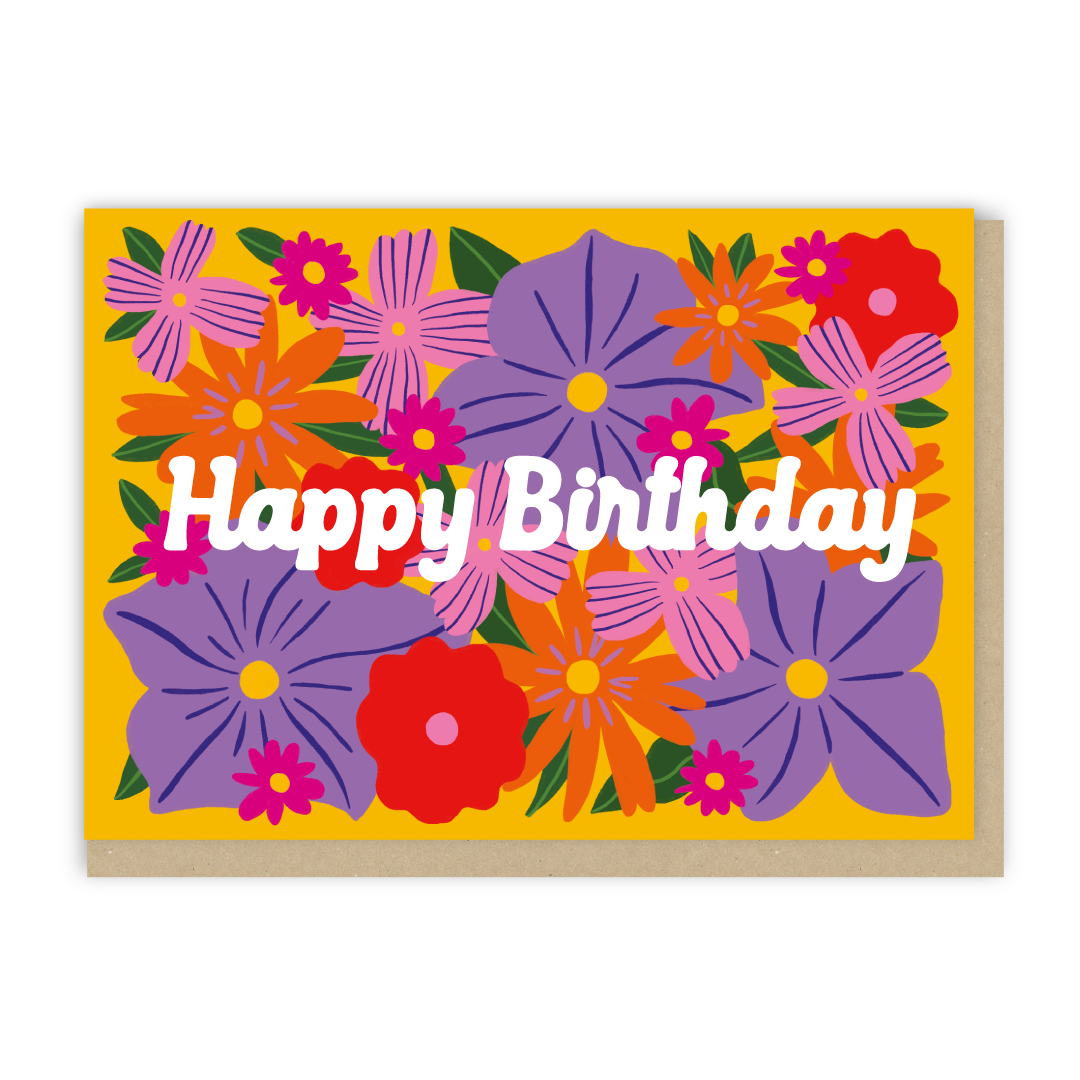 Happy Birthday Flower Bed Card-zoom-1