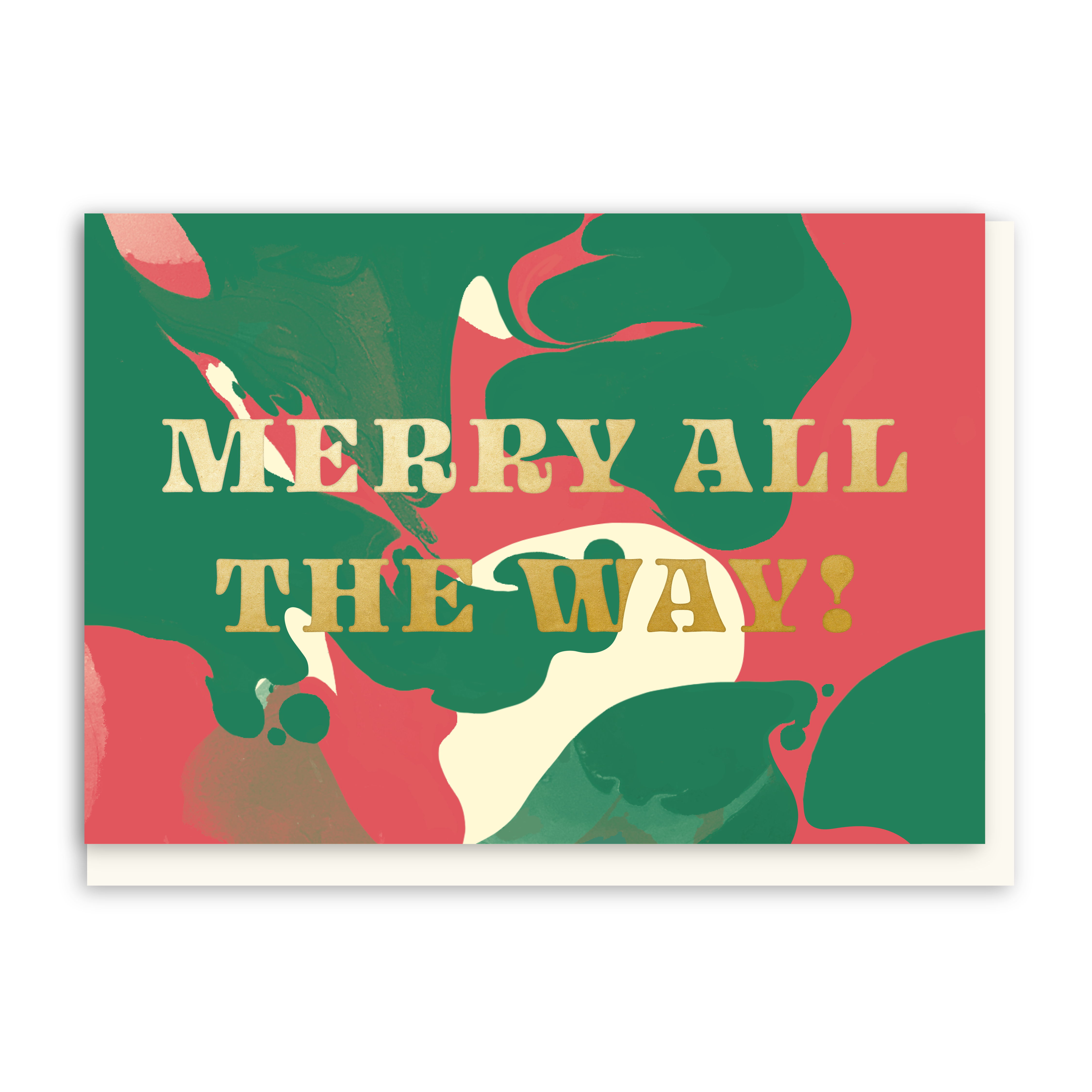 Merry All The Way Marble Christmas Card