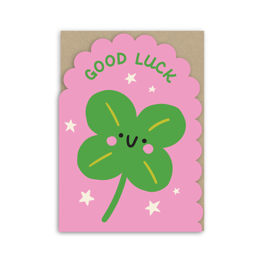 Good Luck Shamrock Card