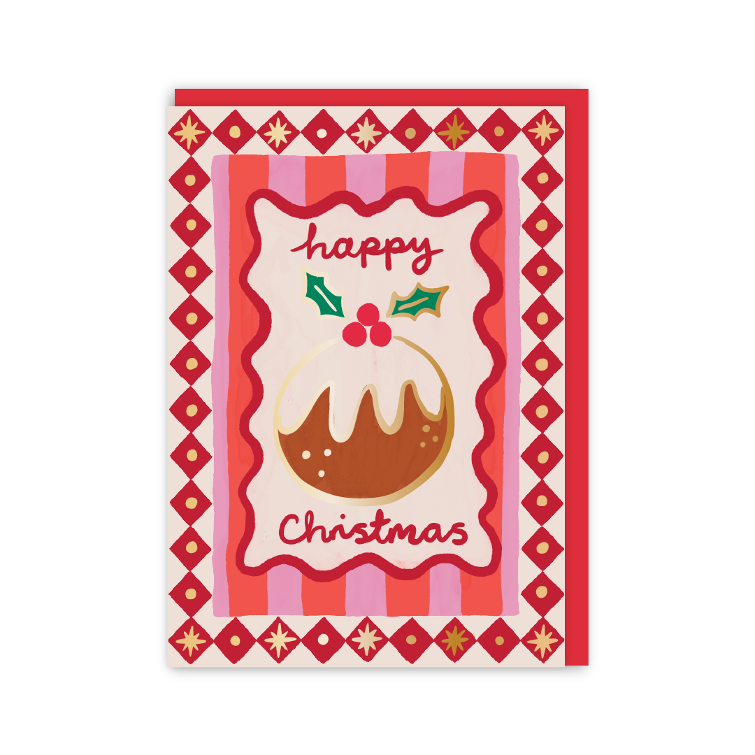 Christmas Pudding Christmas Card-zoom-1