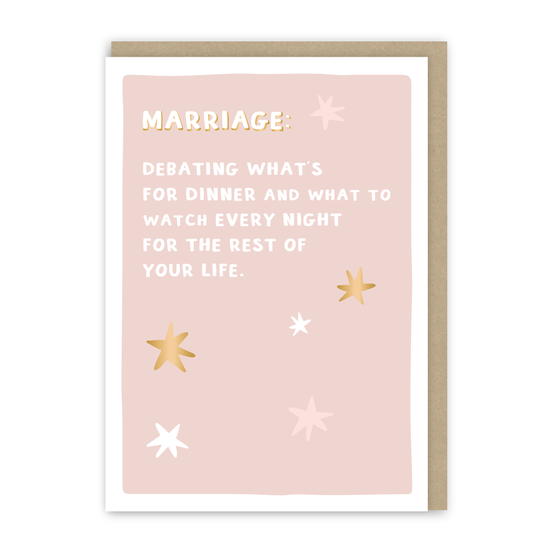 Marriage Definition Wedding Card