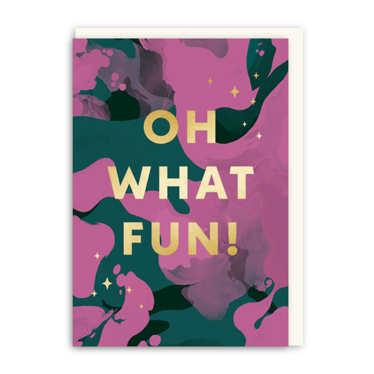 Oh What Fun! Marble Christmas Card