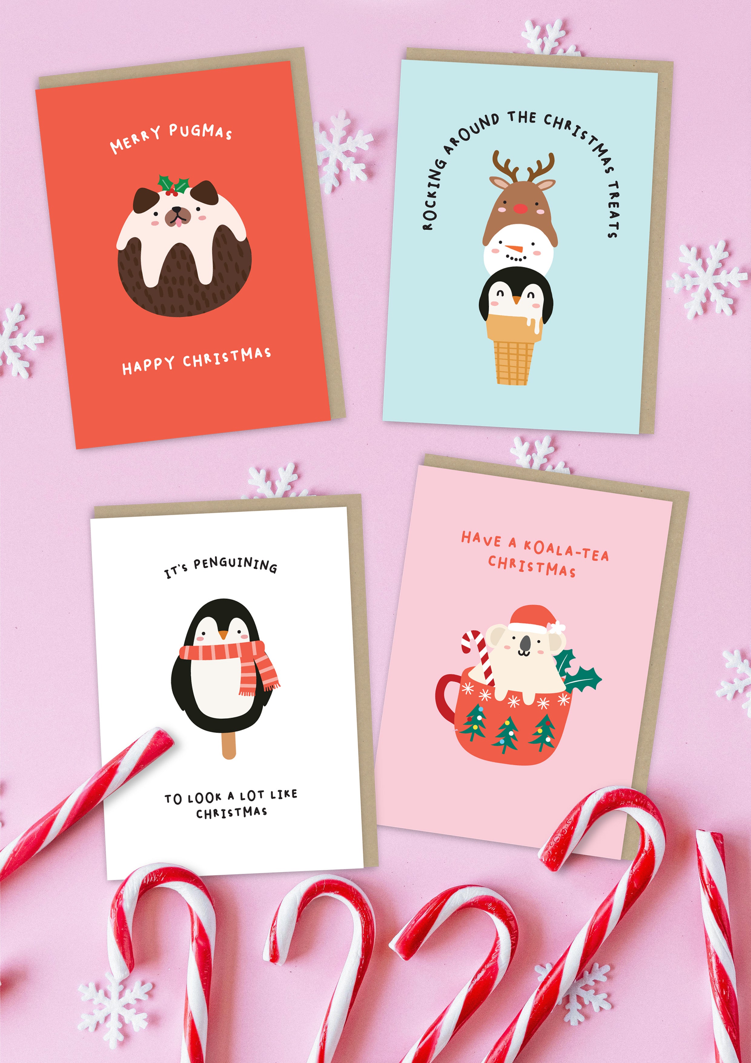Penguin Ice-cream Mini Christmas Card