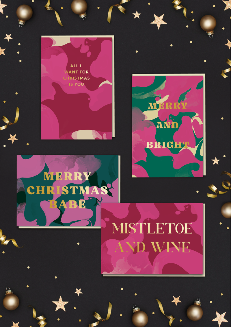 Oh What Fun! Marble Christmas Card-zoom-
