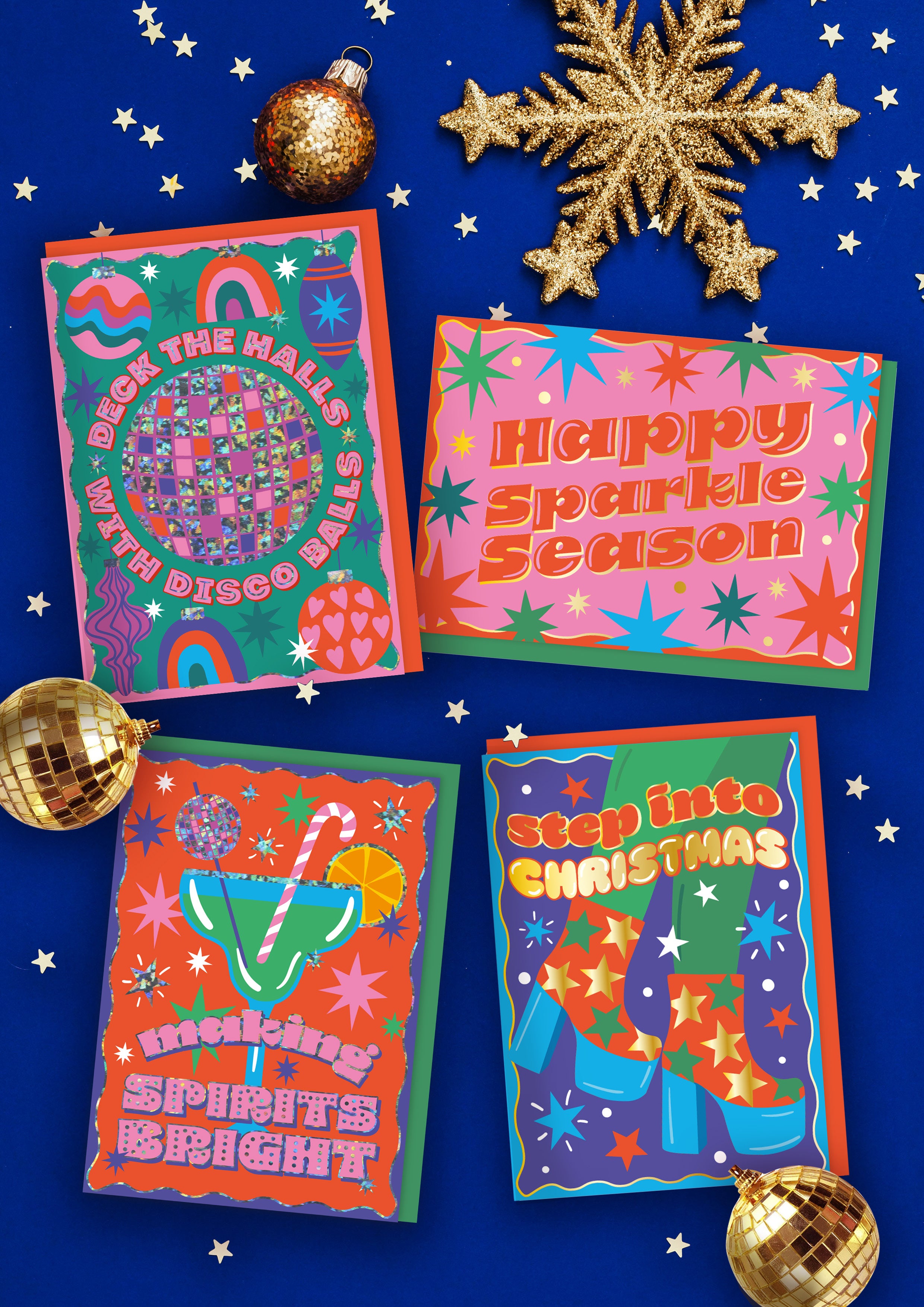 Step Into Christmas Disco Christmas Card