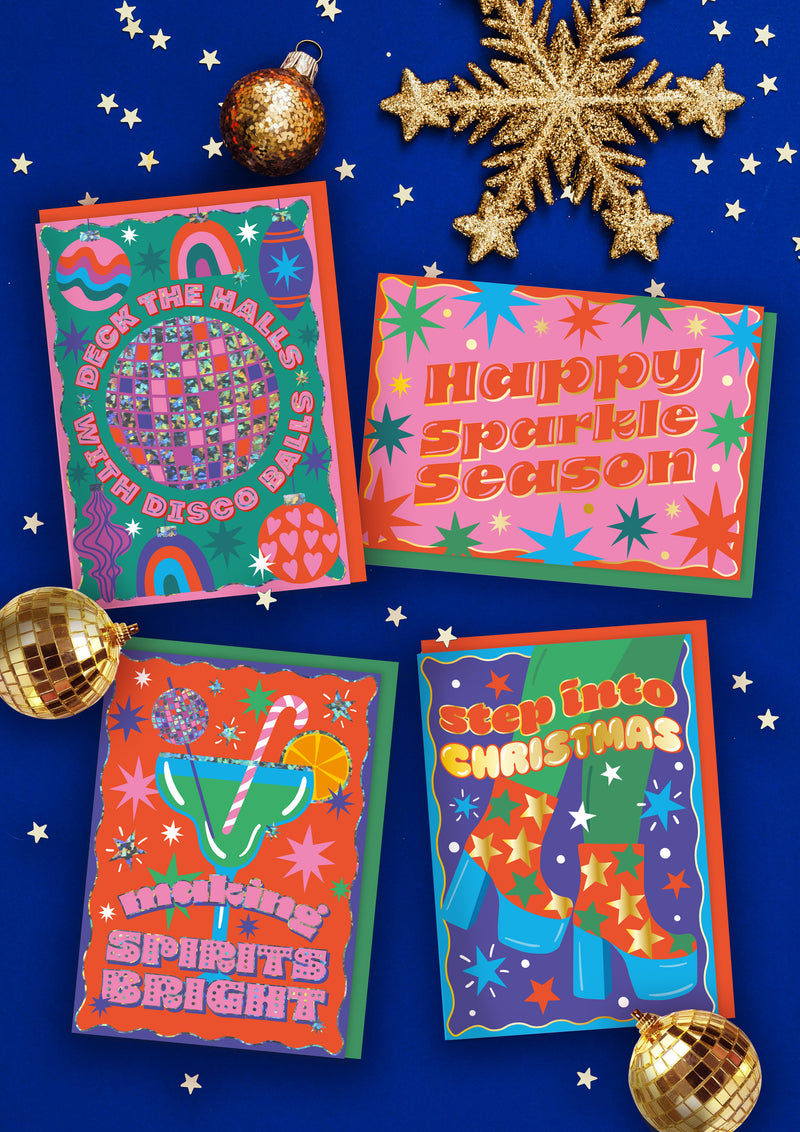 Step Into Christmas Disco Christmas Card-zoom-