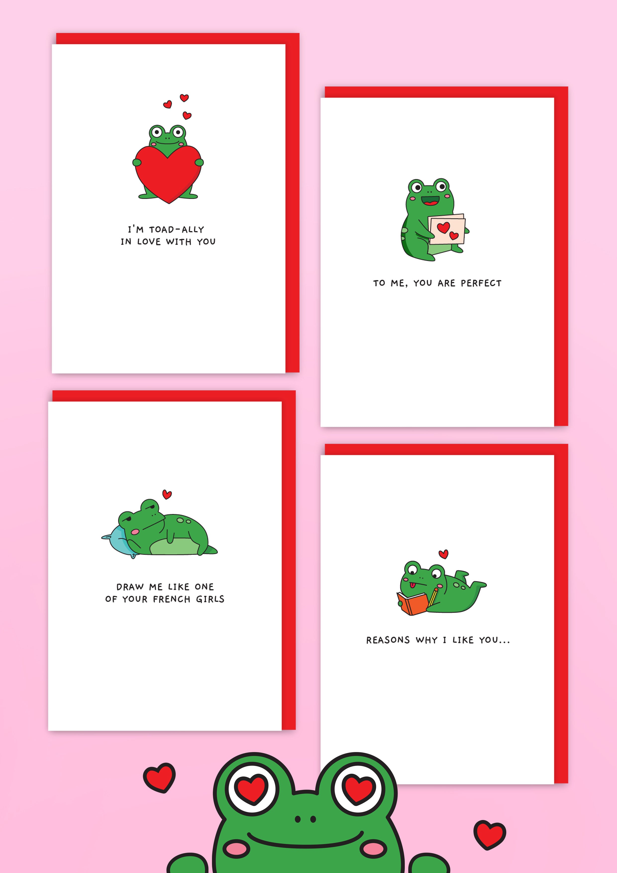 Toadally In Love Tod the Frog Valentines Card-zoom-2
